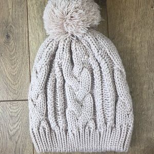 Cream Knit Bobble Hat